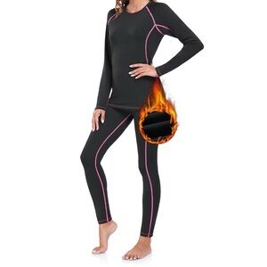 Simiya Women's Thermal Warming Soft Long Underwear Shirt Pants Set Size Large